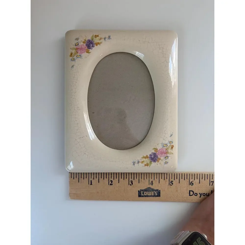 Vintage Ceramic Crackle Picture Frame